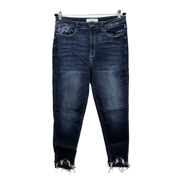 KanCan Jeans Size 15/31 Womens Skinny Distressed Blue Denim 27” Inseam Stretchy - Picture 1 of 8
